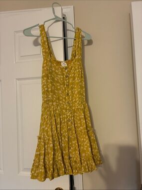 By Together Yellow Floral Button-Front Tiered Sundress